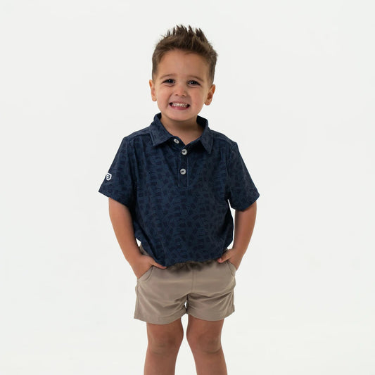 Burlebo Youth Performance Polo - Stars and Stripes Navy