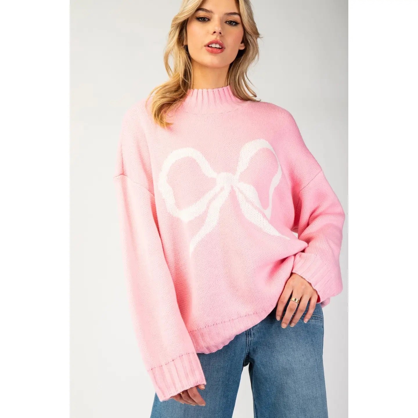 Pink Big Bow Sweater