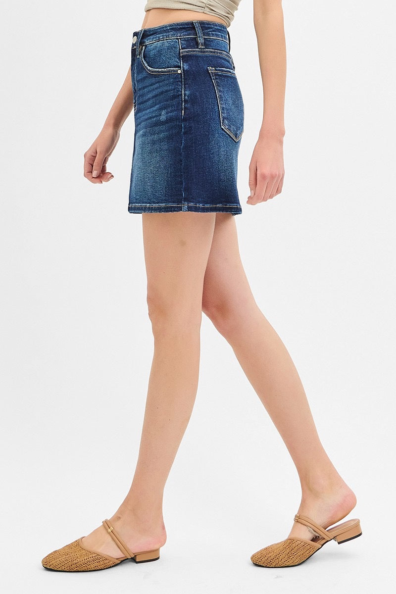 Risen Dark Wash Mini Skirt