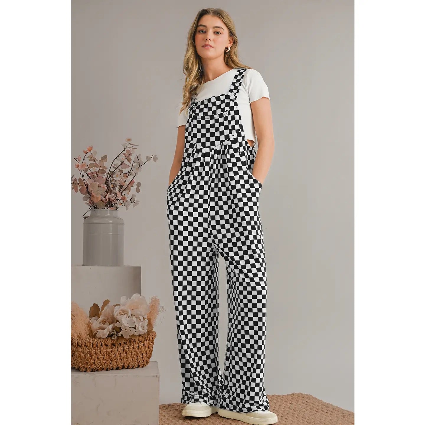 Checkered Print Jumpsuit