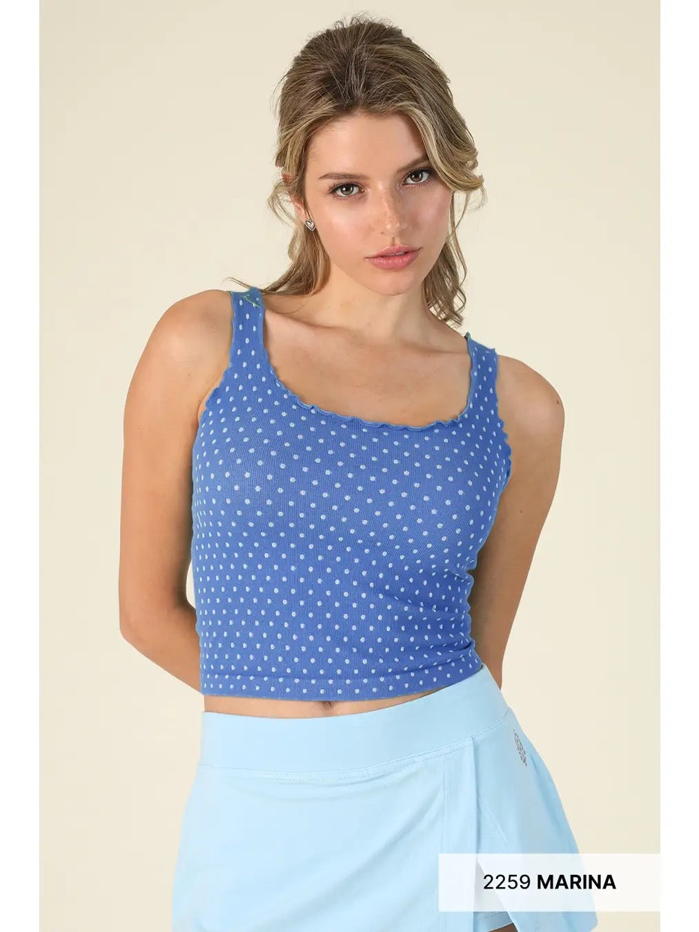 Polka Dot Edge Crop Tank