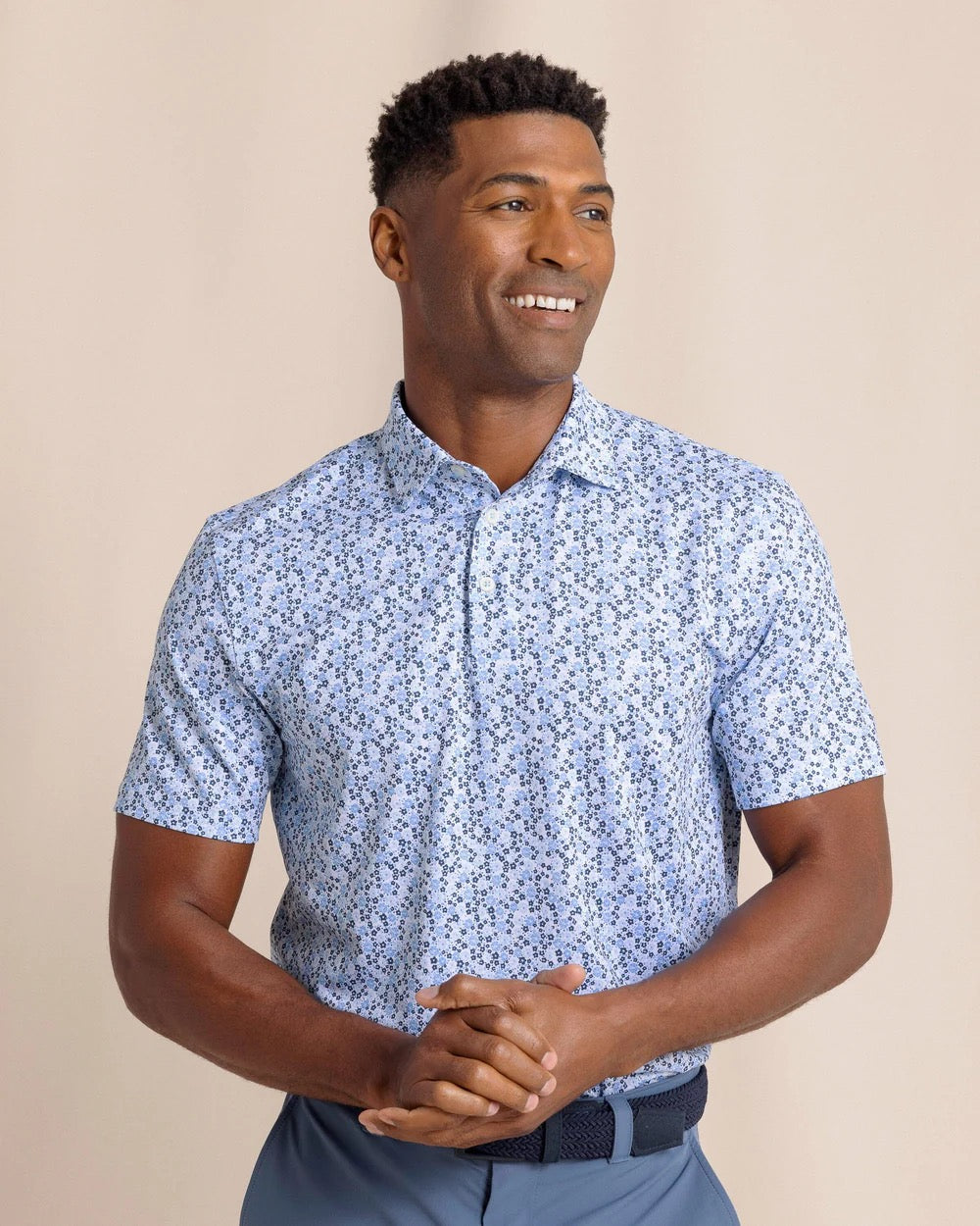 Southern Tide Petal Party Printed Polo