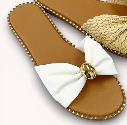 Sleek Metallic Edge Flat Sandal