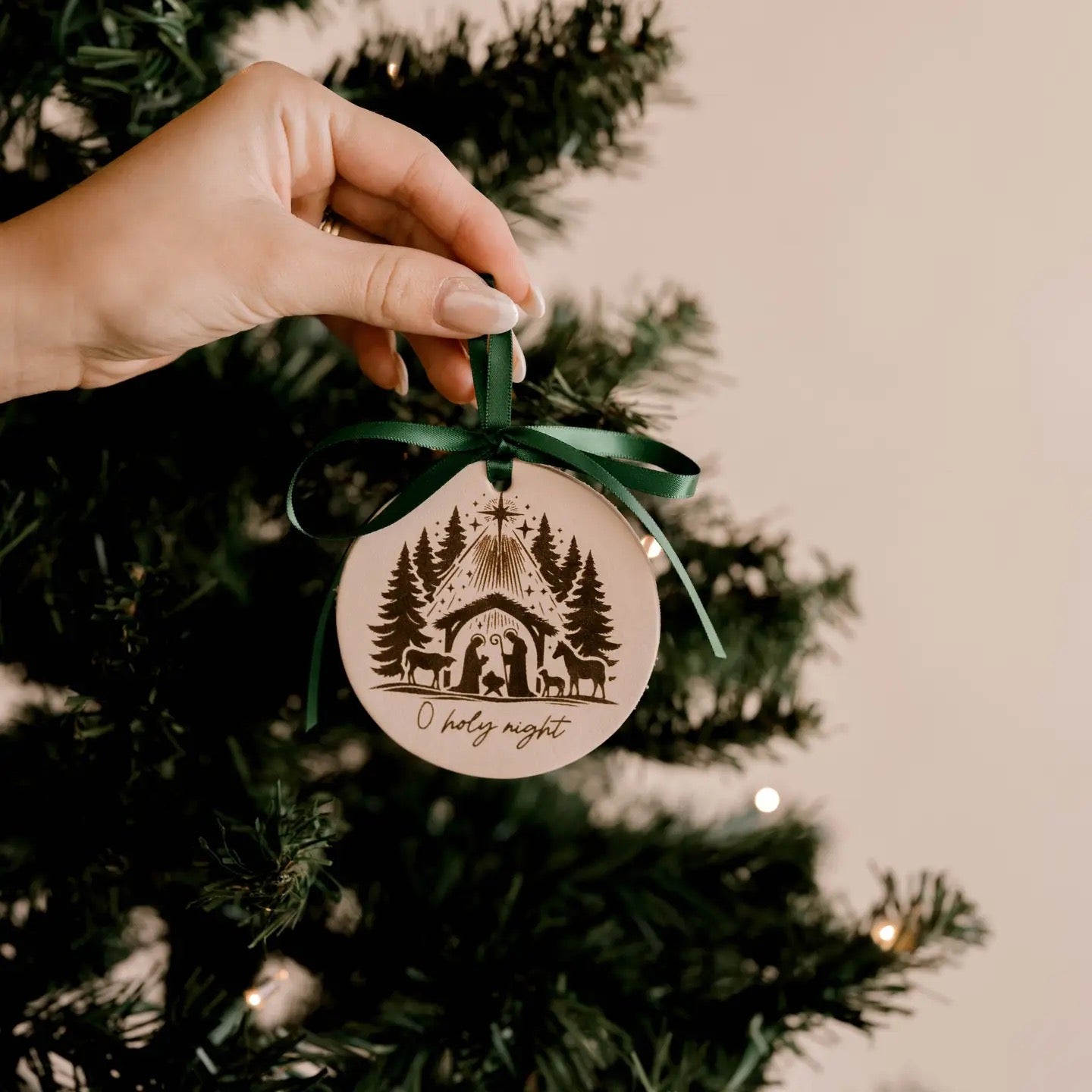 O Holy Night Leather Ornament