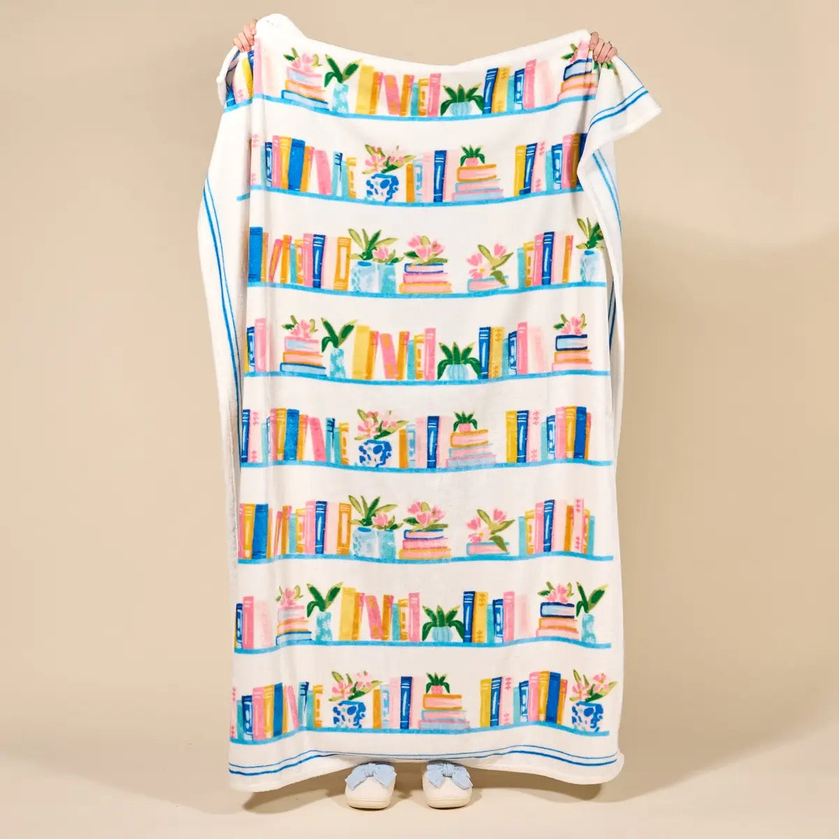 Book Shelf Plush Blanket