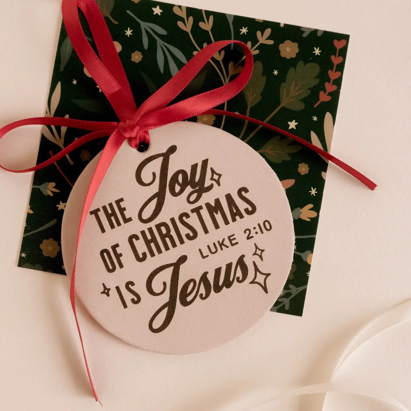 The Joy Of Christmas Leather Ornament