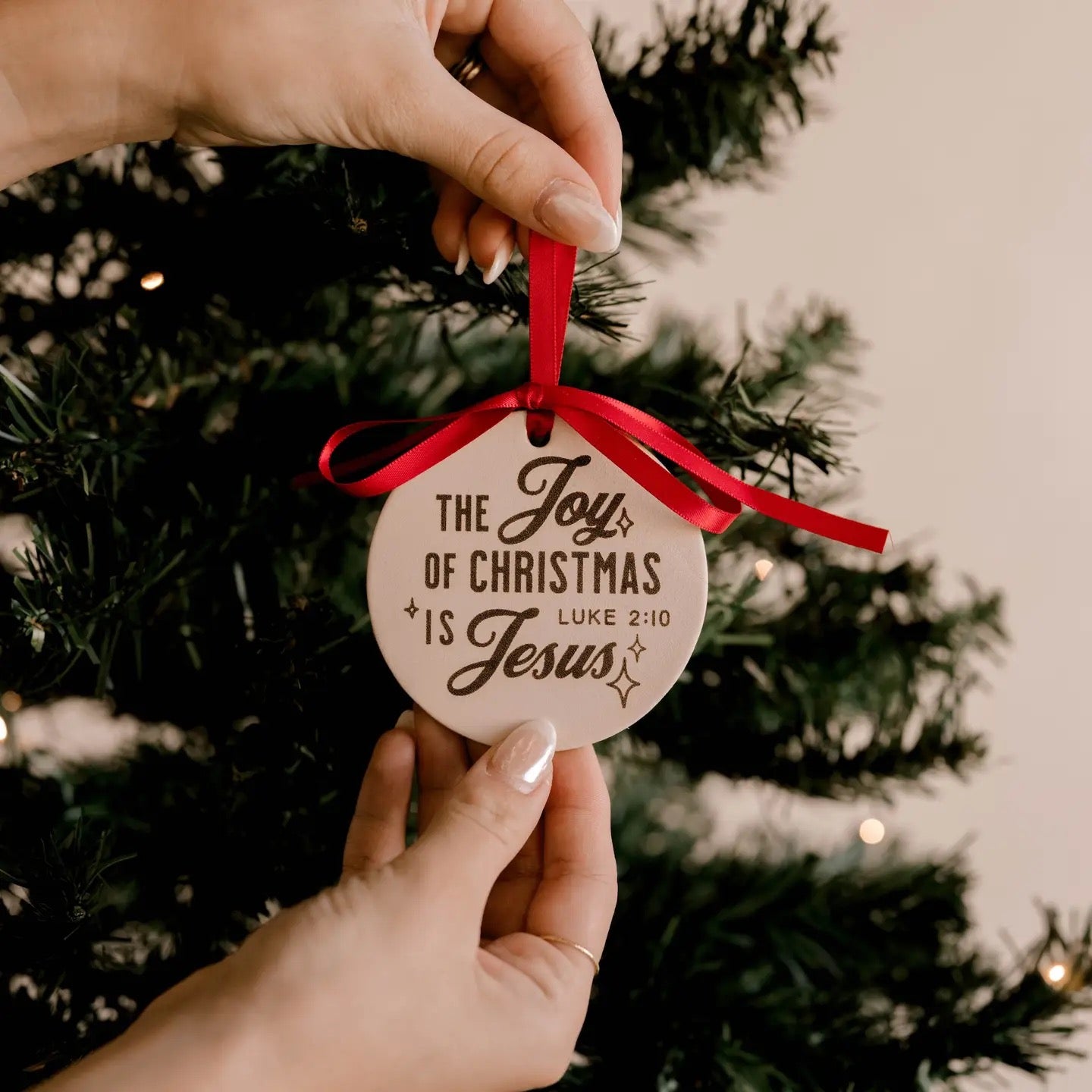 The Joy Of Christmas Leather Ornament