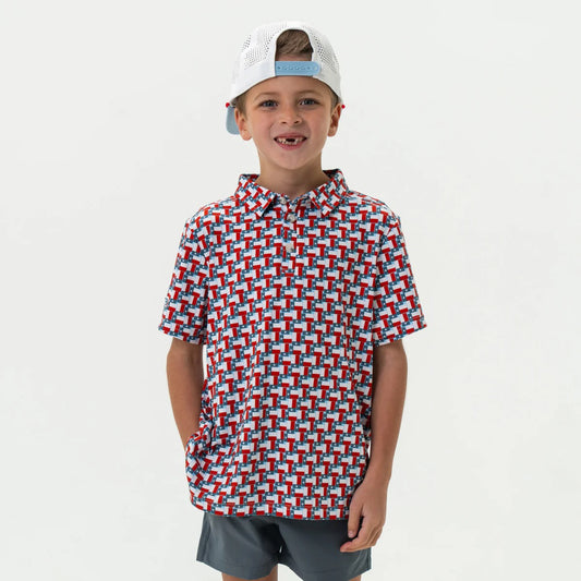 Burlebo Youth Performance Polo - Texas Flag