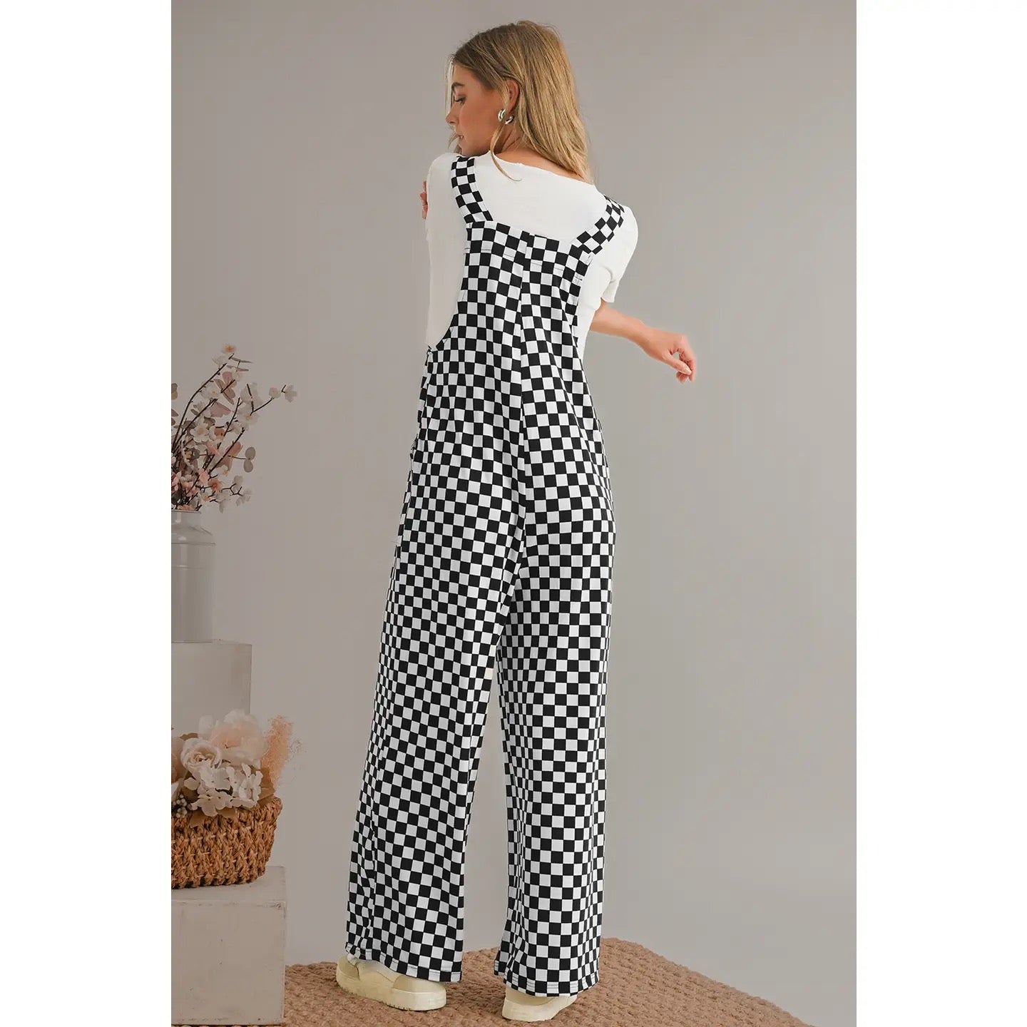 Checkered Print Jumpsuit