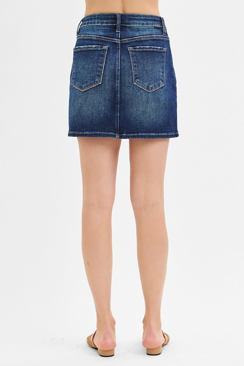 Risen Dark Wash Mini Skirt