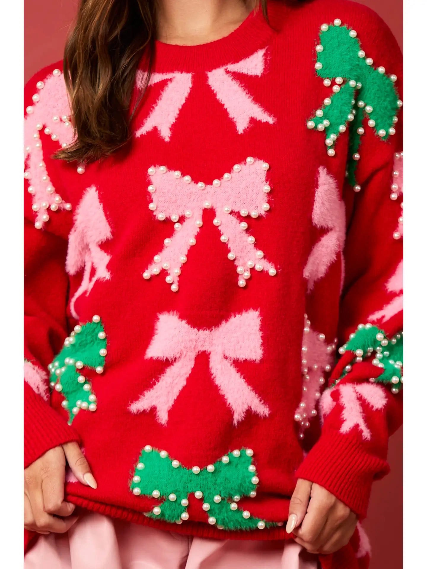 Bow & Pearl Christmas Sweater