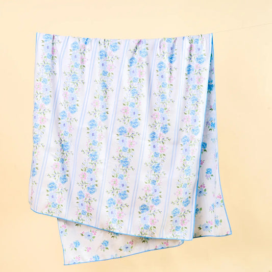 Petal Parade Blue Quick Dry Beach Towel