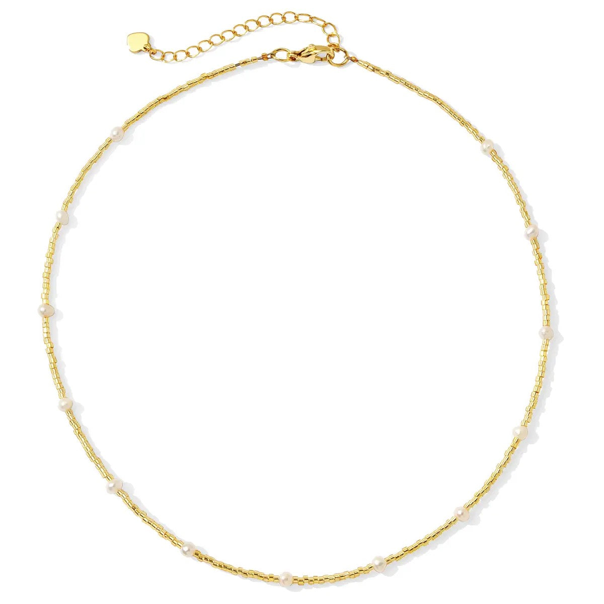 Splendid Iris Gold Miyuki Pearl Necklace