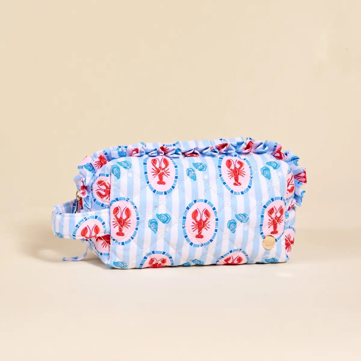 Crawfish Quilted Cosmetic Pouch