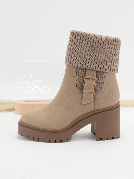 Mid Calf Foldover Bootie