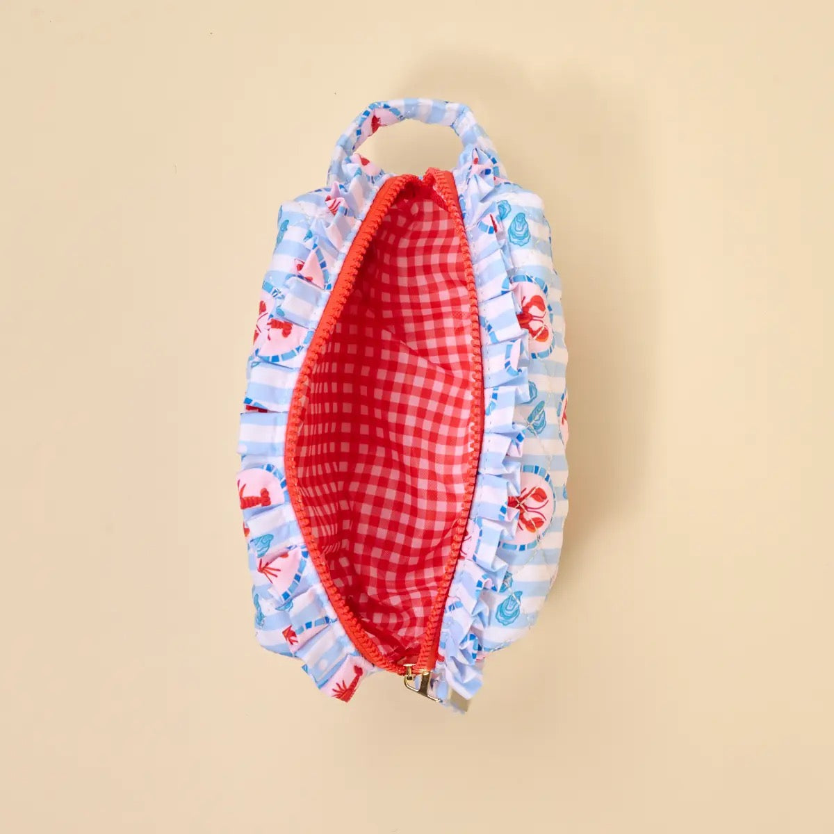 Crawfish Quilted Cosmetic Pouch