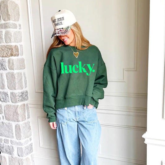 Lucky Puff Crop Sweatshirt