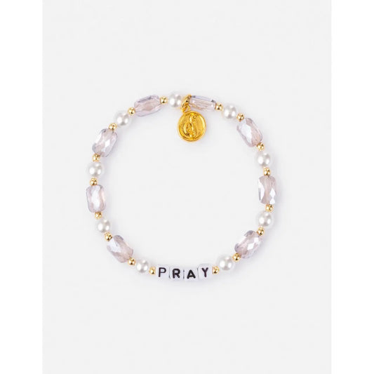 Pray Letter Gem & Pearl Bracelet