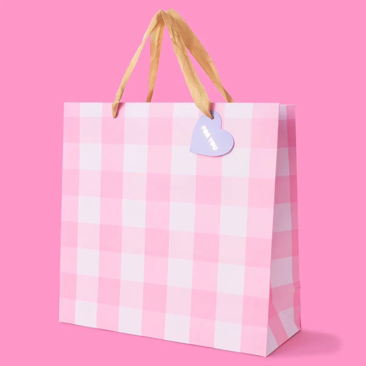 Light Pink Gingham Gift Bag