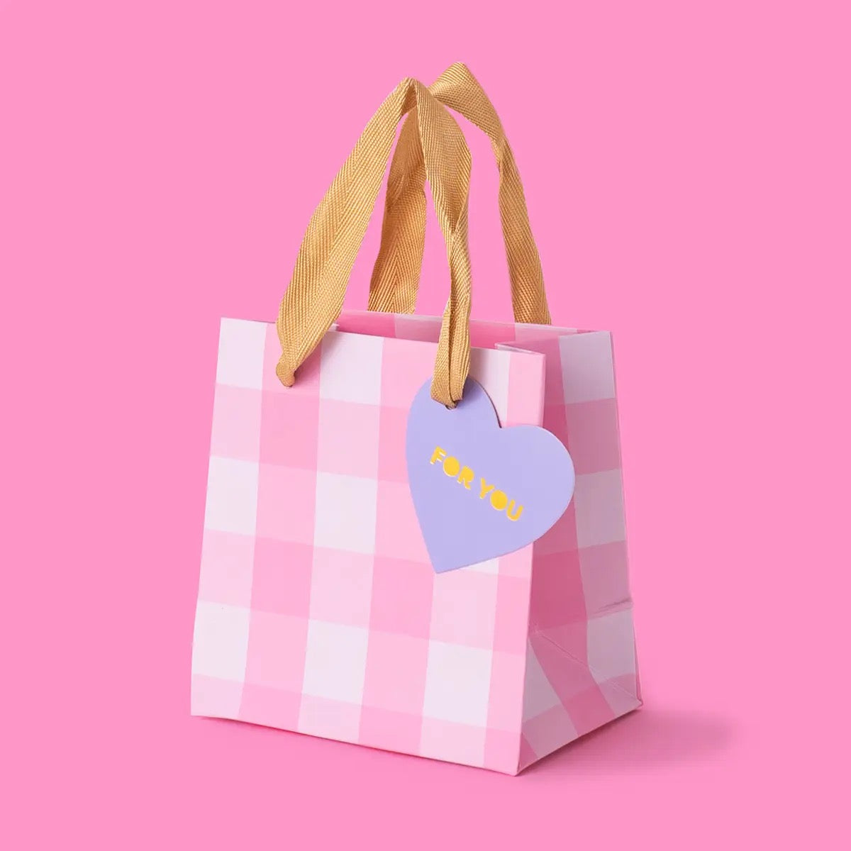 Light Pink Gingham Gift Bag