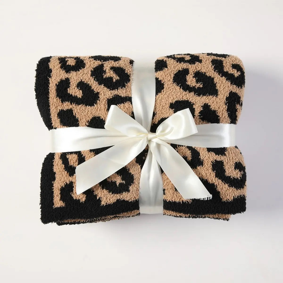 Knitted Leopard Sofa Blanket