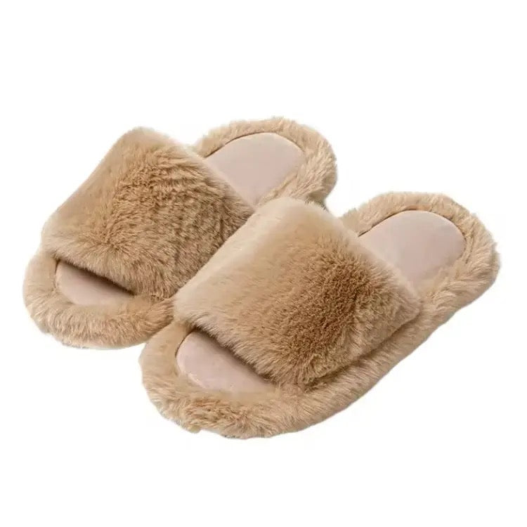 Open Toe Fuzzy Slippers