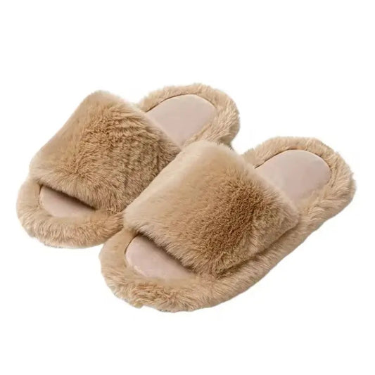 Open Toe Fuzzy Slippers