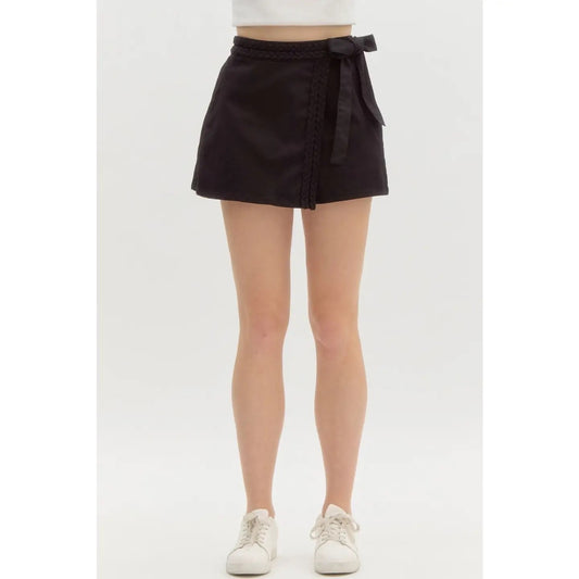 Wrap Skort with Braided Detail