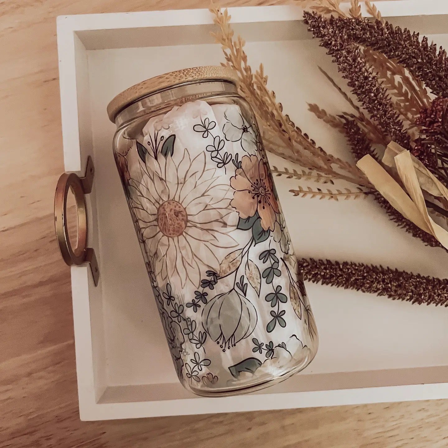 Fall 16 oz Glass Cups