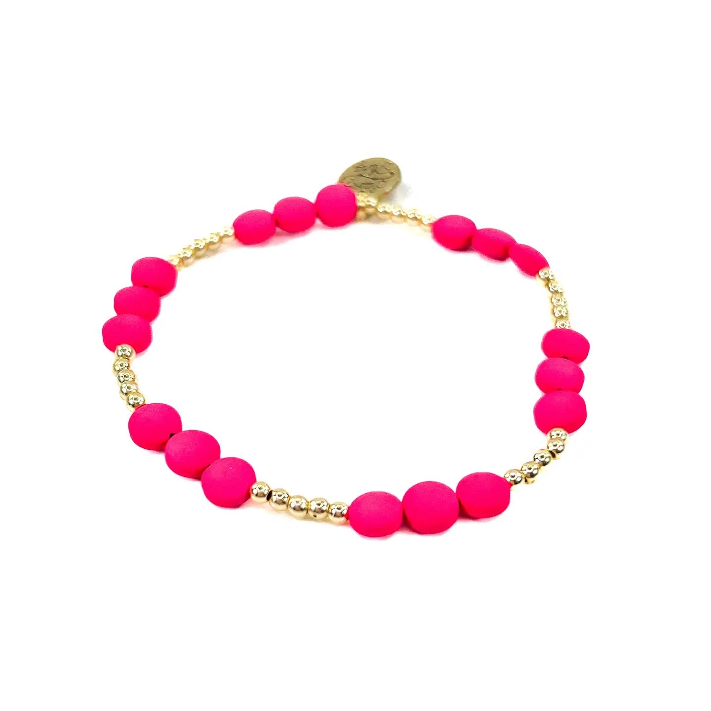 Hot Pink 18k Gold Filled Bead Bracelets