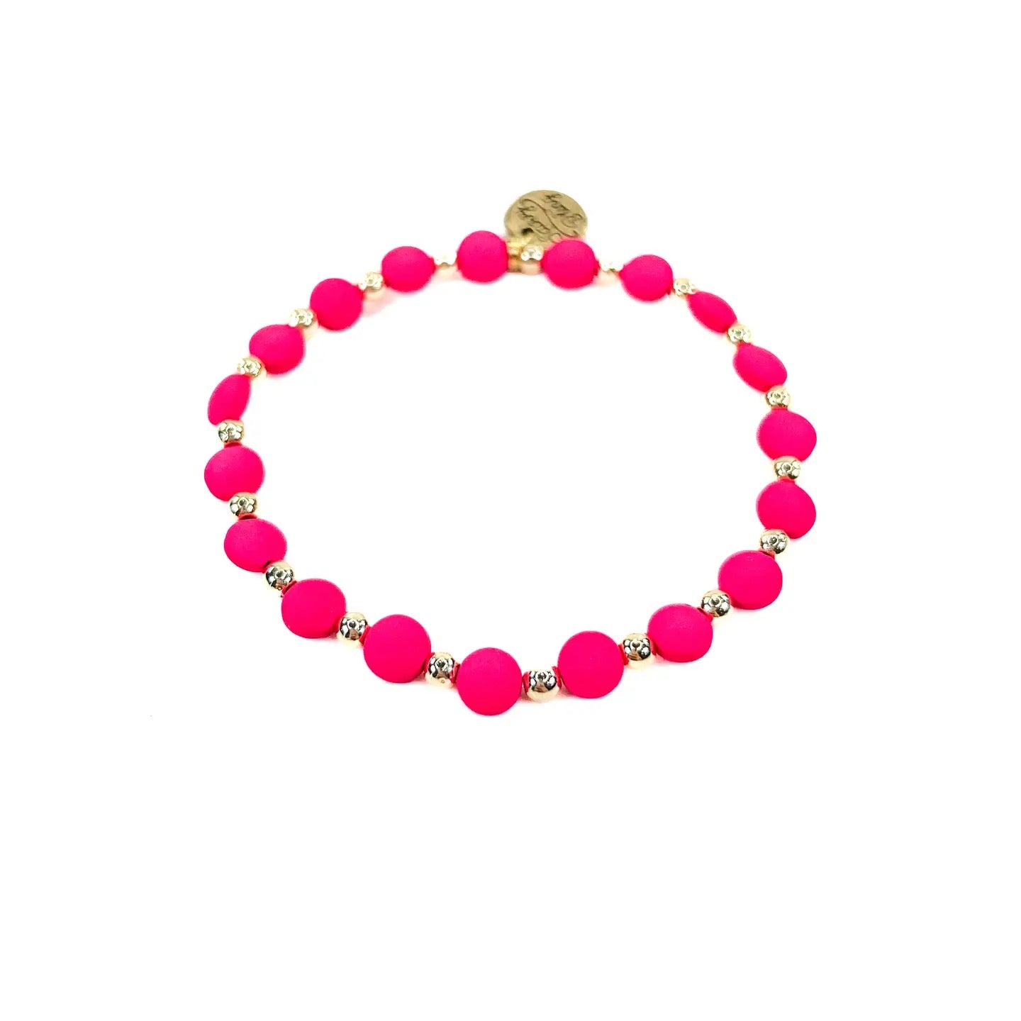 Hot Pink 18k Gold Filled Bead Bracelets