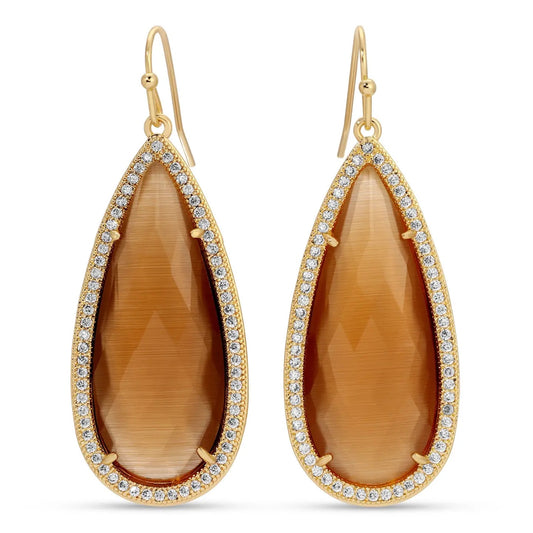 Splendid Iris Stone Teardrop Earrings