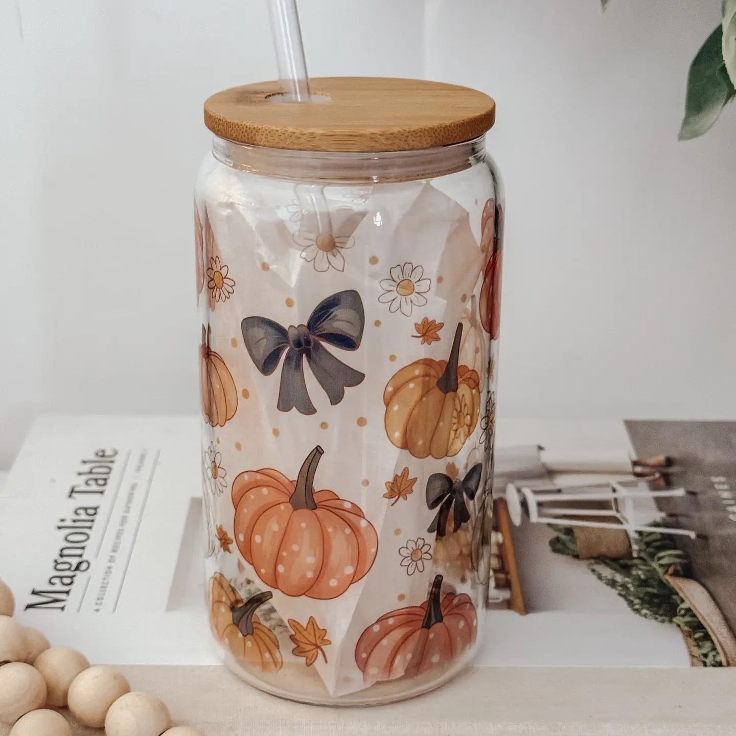 Fall 16 oz Glass Cups