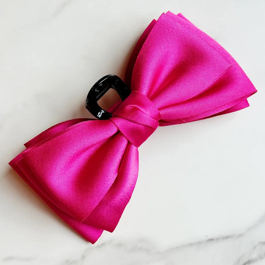 Satin Bow Claw Clip