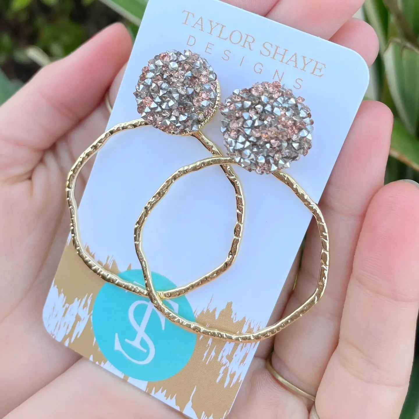 Glitter Top Hoops