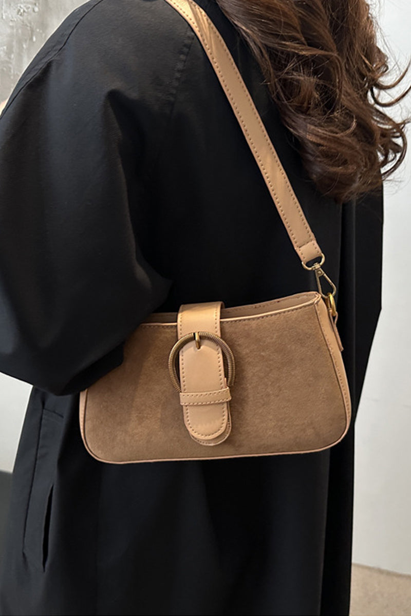 Suede Retro Buckle Purse