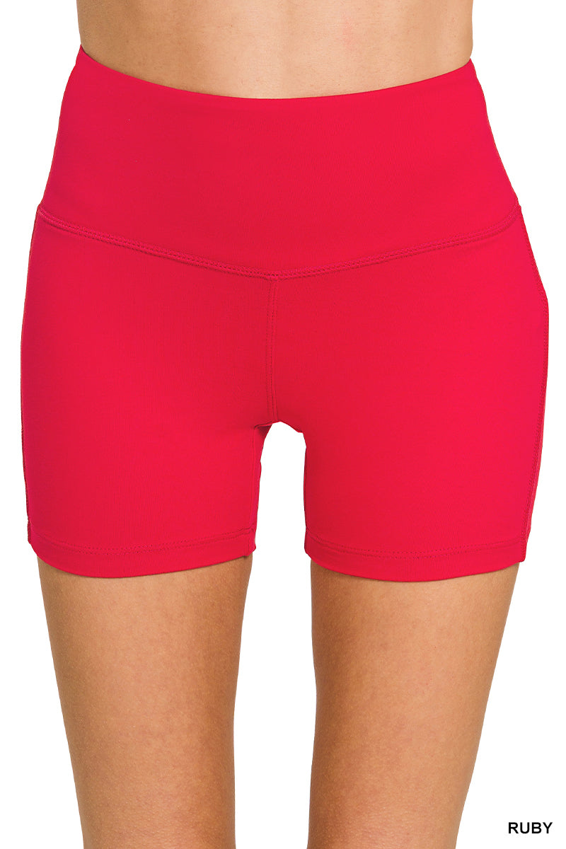 Wide Waistband Biker Shorts