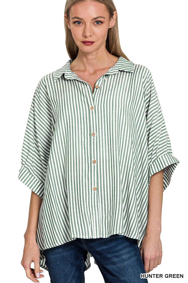 Oversized Short Sleeve Button Up