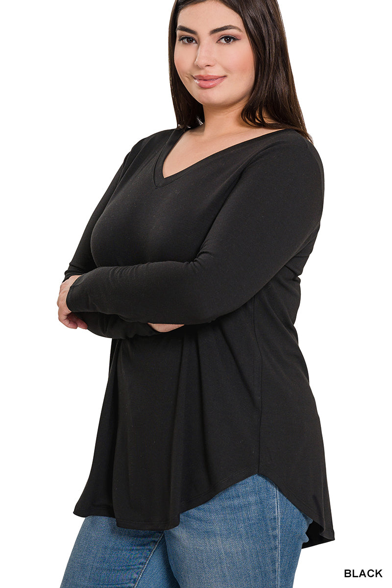 Plus Size Long Sleeve Tunic Top