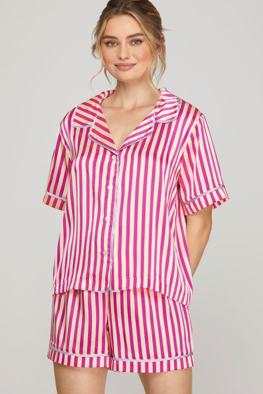 Pink Stripe Pajama Set
