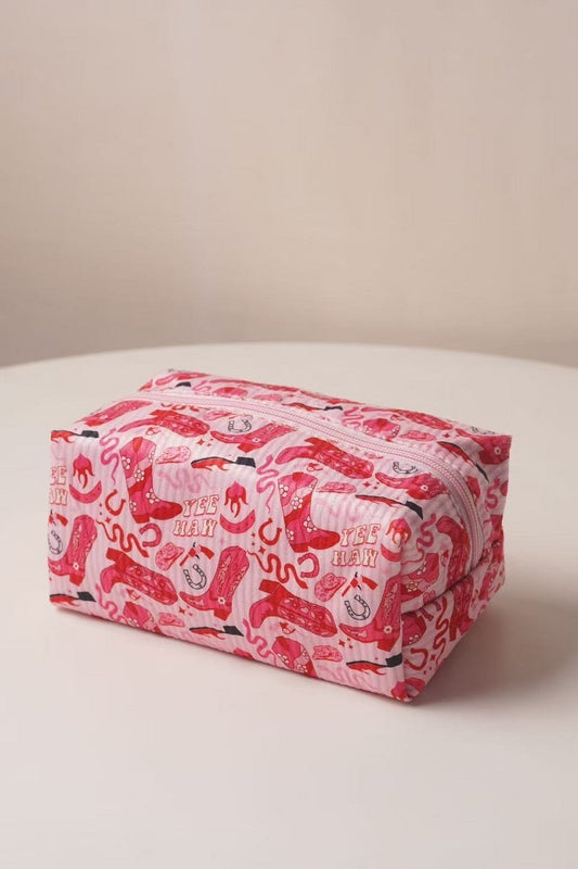 Pink Yee-Haw Accessory Pouch