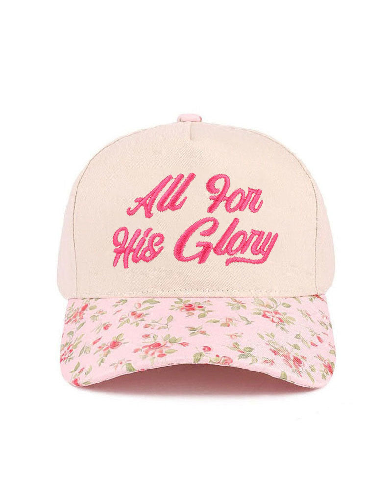 All For His Glory Floral Hat