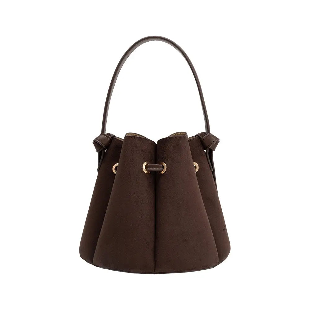 Laguna Mini Chocolate Recycled Vegan Suede Top Handle Bag