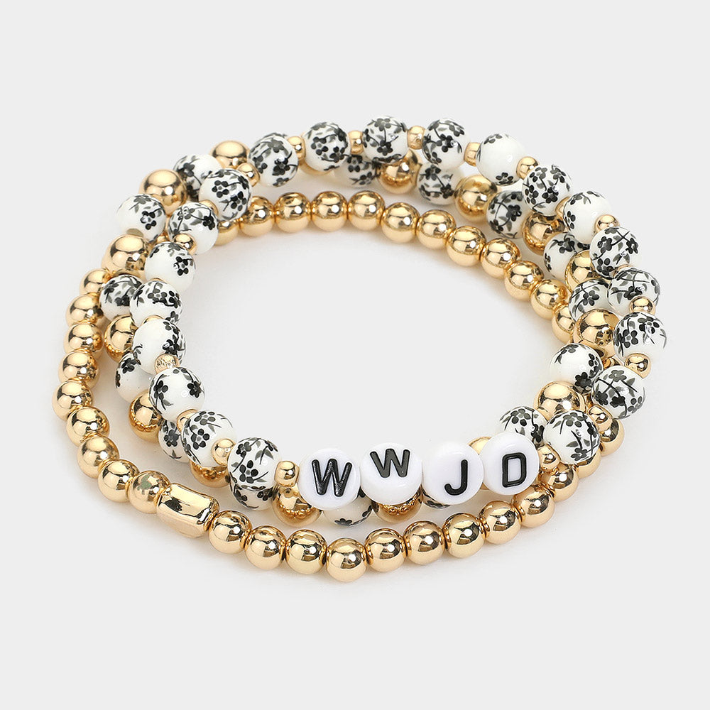 WWJD 3-Piece Stack Bracelet