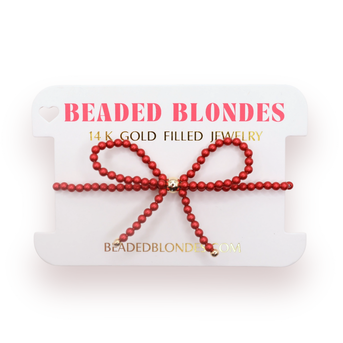 Beaded Blondes Red Bow Bracelet