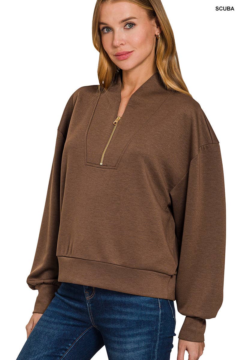 Chocolate Scuba Half Zip Pullover