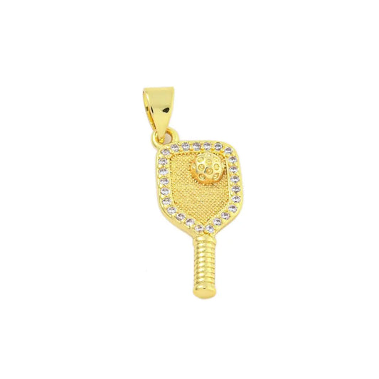 Gold Pickleball Charm