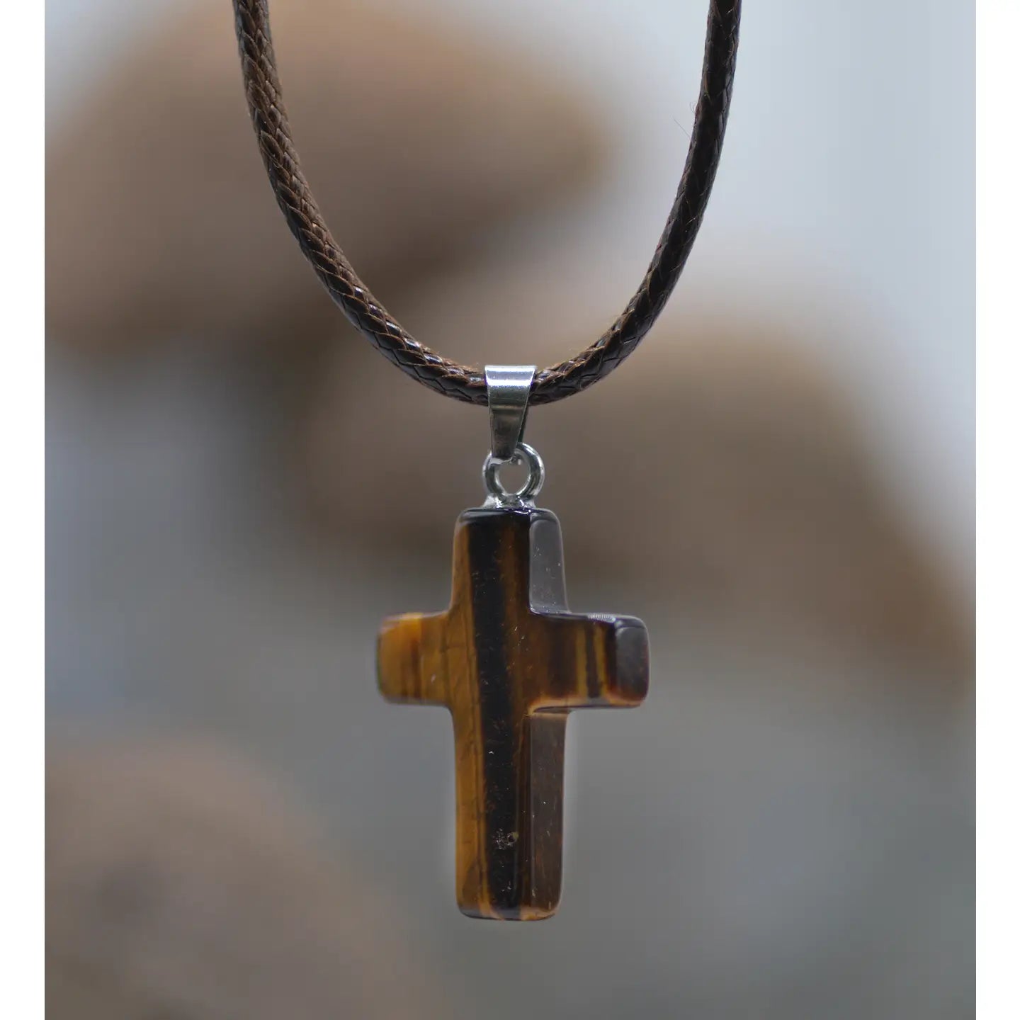 Tiger Eye Cross Necklace