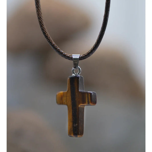 Tiger Eye Cross Necklace