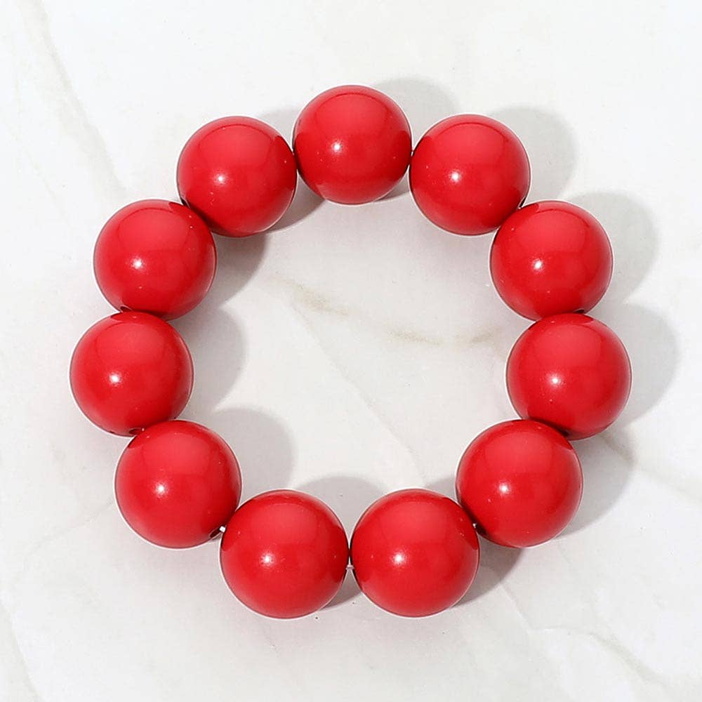 SECRET BOX_Oversized Chunky Round Beaded Stretch Bracelet